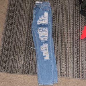worn once, ripped jeans